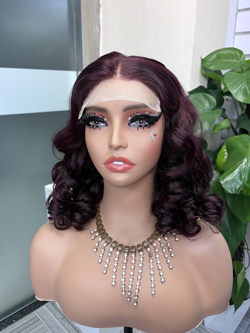 Bouncy Curl 5x5 Double Drawn Transparent Lace Closure Wig - 图片 5